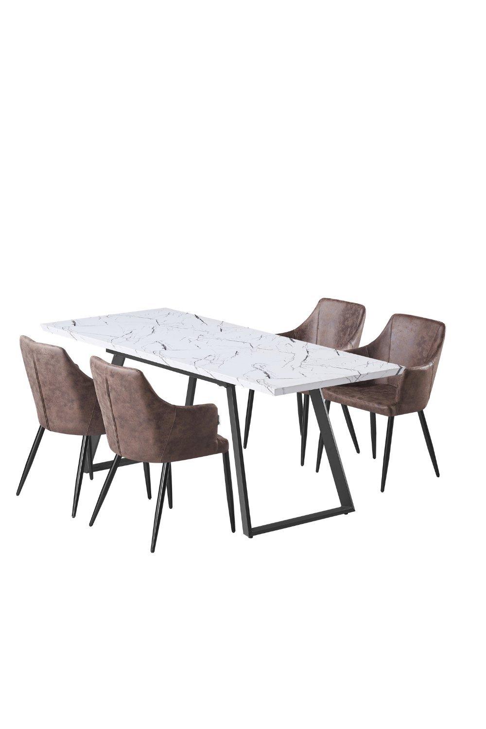 'Zarah Toga' LUX Dining Set with a Table & 4 Chairs